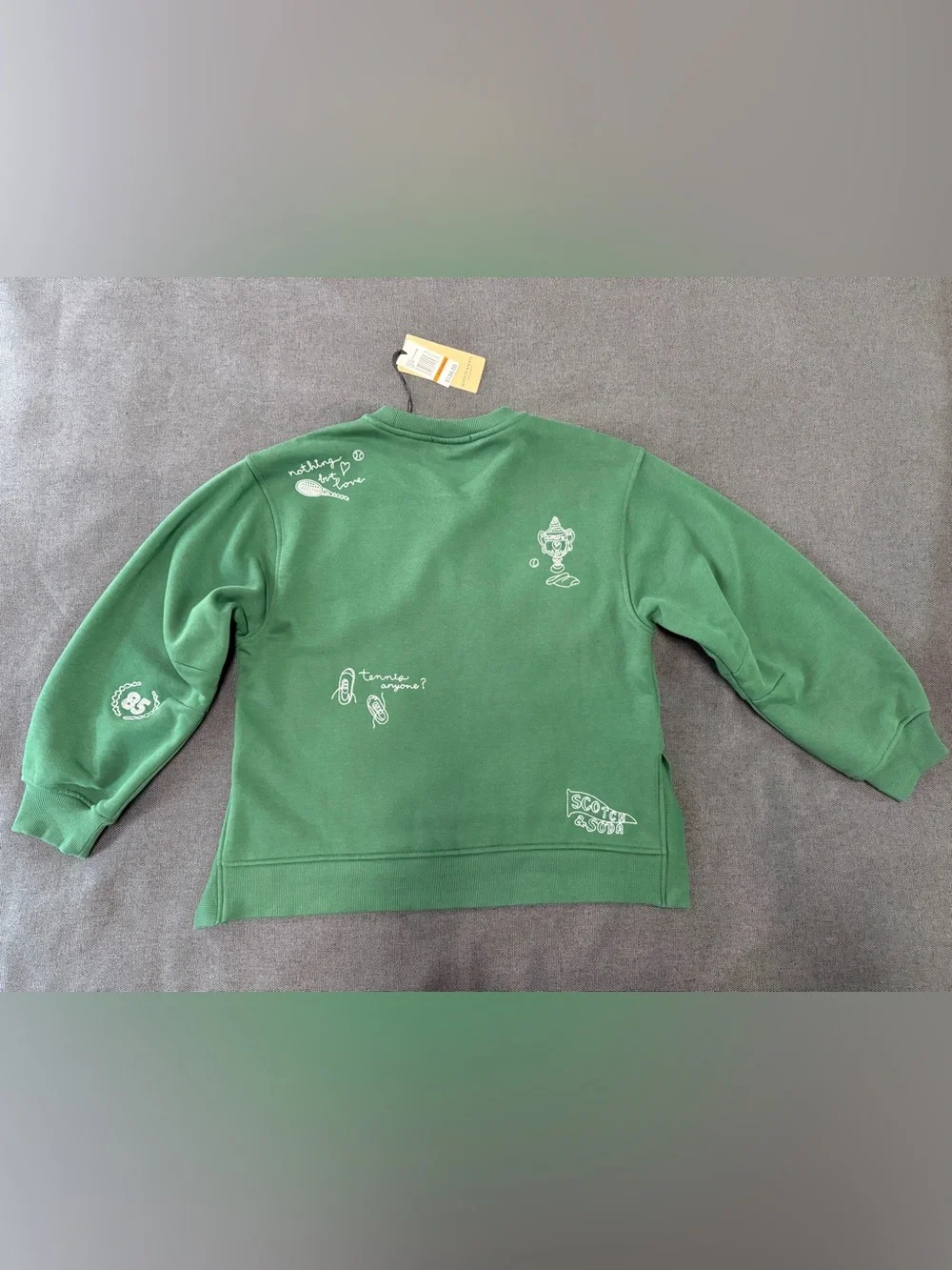 NWT Scotch & Soda Oversize Side Vent Sweatshirt Green Tennis US open 2025 Sz S